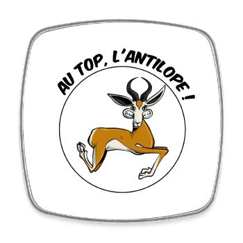 au top, l'Antilope ! - Magnet carré - blanc - Devant