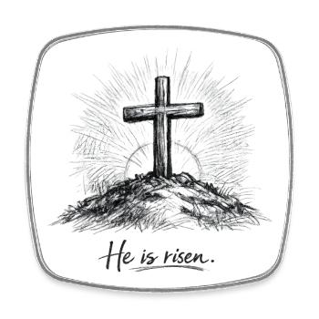 Design chrétien - Jesus Cross Easter - Magnet carré - blanc - Devant