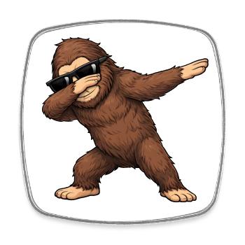 Dabbing Big Foot - Square fridge magnet - white - Front