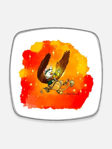 Star Seeker Griffin - Square fridge magnet - white