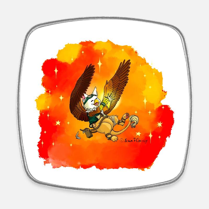 Griffin Chercheur Stellaire - Magnet carré - blanc