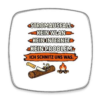 Stromausfall Survival Humor Bushcraft Shirt - Viereckiger Kühlschrankmagnet - Weiß - Vorne