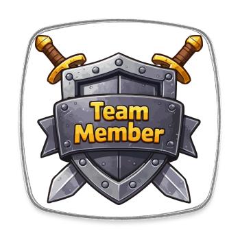 Team Member Schild Abzeichen - Viereckiger Kühlschrankmagnet - Weiß - Vorne