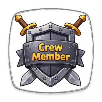 wappen-crew-member - Viereckiger Kühlschrankmagnet - Weiß - Vorne