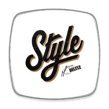 Retro Style Deluxe Schriftzug - Viereckiger Kühlschrankmagnet - Weiß - Vorne