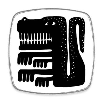 Tribal Geometric Spirit Animal Silhouette - Square fridge magnet - white - Front