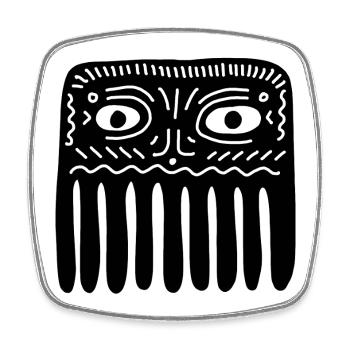 Ancient Guardian Spirit Mask Graphic - Square fridge magnet - white - Front