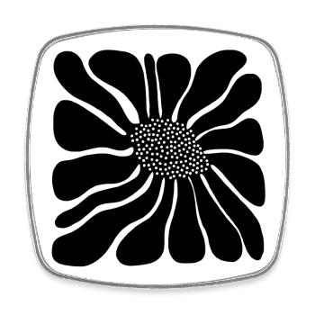 Audace, abstrait et rétro Bloom - Magnet carré - blanc - Devant
