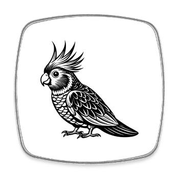 Cockatiel - Square fridge magnet - white - Front