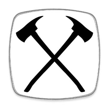 Axes croisés - Magnet carré - blanc - Devant