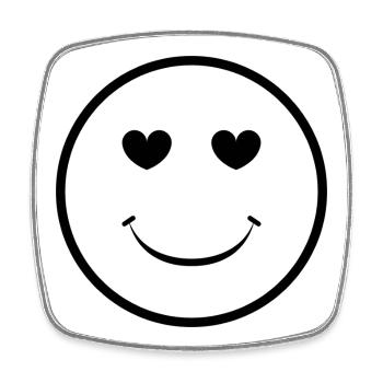Heart Eye Smile Face - Square fridge magnet - white - Front