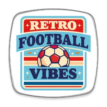Retro_Football_Vibes - Viereckiger Kühlschrankmagnet - Weiß - Vorne