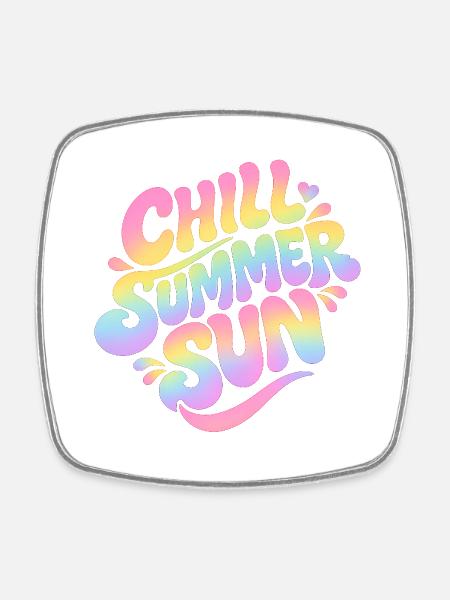 Summer Vibes - Square fridge magnet - white