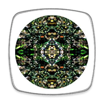 Nature Mandala : Galelets dans la rivière - Magnet carré - blanc - Devant