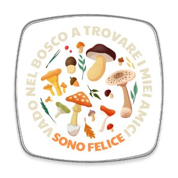 Mushrooms of the Circle Forest - Square fridge magnet - white - Front