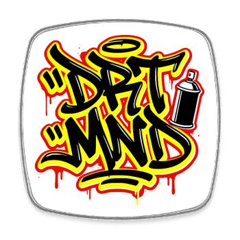 DRTMND Street Art, T-shirt Dortmund Ruhrpott, sweat à capuche - Magnet carré - blanc - Devant