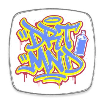 DRTMND Street Art, Dortmund Ruhrpott Shirt, Tote Bag - Square fridge magnet - white - Front