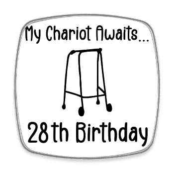 28th Birthday Party Funny 28 Years Old Birthday - Magnet carré - blanc - Devant