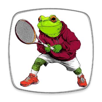 Tennis Frog - Magnet carré - blanc - Devant