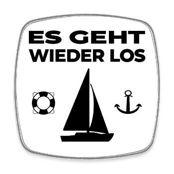 Segeln - Viereckiger Kühlschrankmagnet - Weiß - Vorne