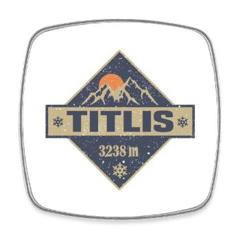 Titlis - Viereckiger Kühlschrankmagnet - Weiß - Vorne