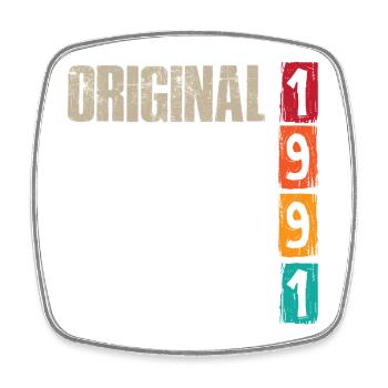 Vintage 1991 - Square fridge magnet - white - Front