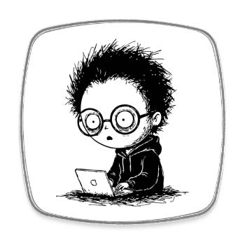 Gamer Laptop Nuit-Blanche Absorption Manga - Viereckiger Kühlschrankmagnet - Weiß - Vorne