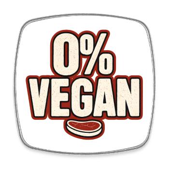 0% Vegan – Retro Statement - Viereckiger Kühlschrankmagnet - Weiß - Vorne