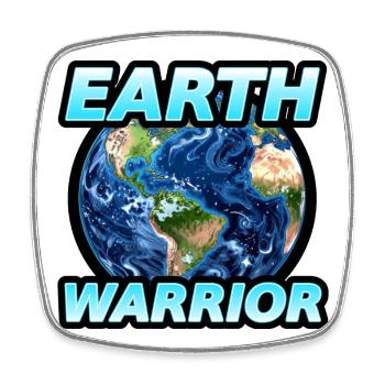 Earth Warrior Y2K Eco Punk Statement Shirt - Viereckiger Kühlschrankmagnet - Weiß - Vorne