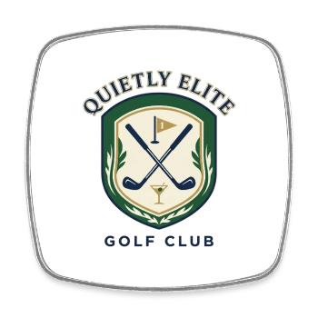 Blason du Quiet Elite Golf Club - Magnet carré - blanc - Devant