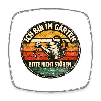 Gartenruhe Bitte Nicht Stören - Viereckiger Kühlschrankmagnet - Weiß - Vorne