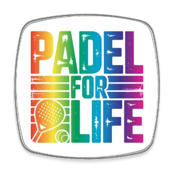 Padel for life - Viereckiger Kühlschrankmagnet - Weiß - Vorne