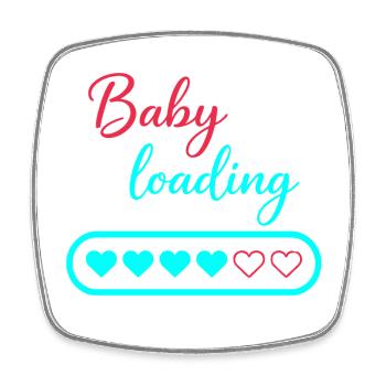 Baby Loading Neon Hearts - Square fridge magnet - white - Front