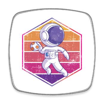 Astronaute de handball - Magnet carré - blanc - Devant