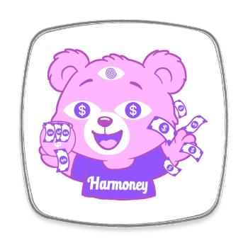 Harmoney Teddy - Viereckiger Kühlschrankmagnet - Weiß - Vorne
