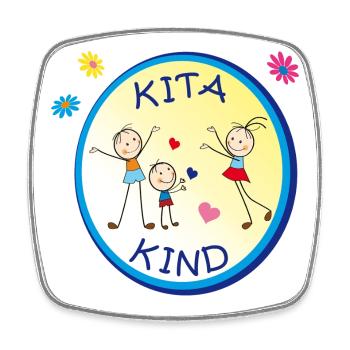 Kita Kind - Magnet carré - blanc - Devant