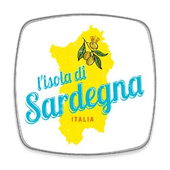 Sardinien Olive Italien Insel Vintage Souvenir - Viereckiger Kühlschrankmagnet - Weiß - Vorne