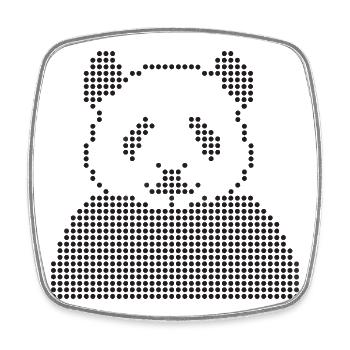 Portrait géométrique de panda dots - Magnet carré - blanc - Devant