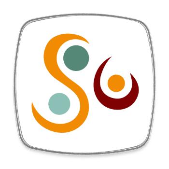 Yoga design_5 - Square fridge magnet - white - Front