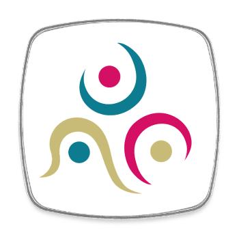 Yoga design_9 - Square fridge magnet - white - Front