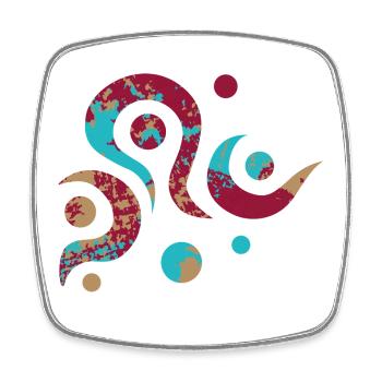 Yoga design_18 - Square fridge magnet - white - Front
