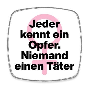 JEDER KENNT OPFER, NIEMAND TÄTER! ♀ FEMALE POWER - Viereckiger Kühlschrankmagnet - Weiß - Vorne