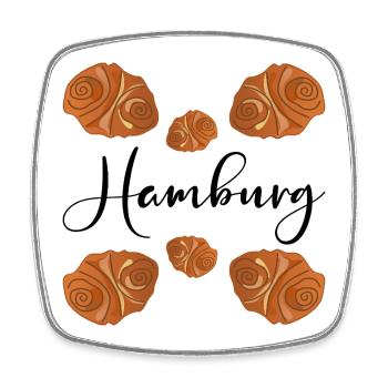 HAMBURGERIN HAMBURG FRANZBRÖTCHEN - Square fridge magnet - white - Front