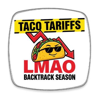 LMAO Motif des lunettes de soleil Taco - Magnet carré - blanc - Devant