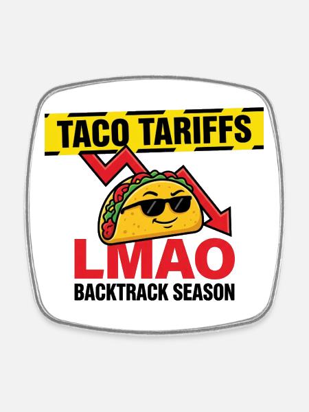 LMAO Taco Sunglasses Motif - Square fridge magnet - white