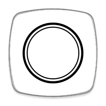 Double Circle Frame - Square fridge magnet - white - Front
