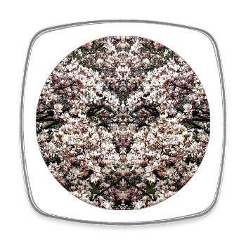 Natur Mandala Magnolien - Viereckiger Kühlschrankmagnet - Weiß - Vorne