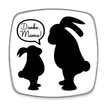 Danke Mama Kind Hasen - Viereckiger Kühlschrankmagnet - Weiß - Vorne