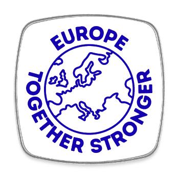 Europe Together Stronger - Square fridge magnet - white - Front