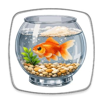 Goldfische in Glasvasen-Kunst - Viereckiger Kühlschrankmagnet - Weiß - Vorne